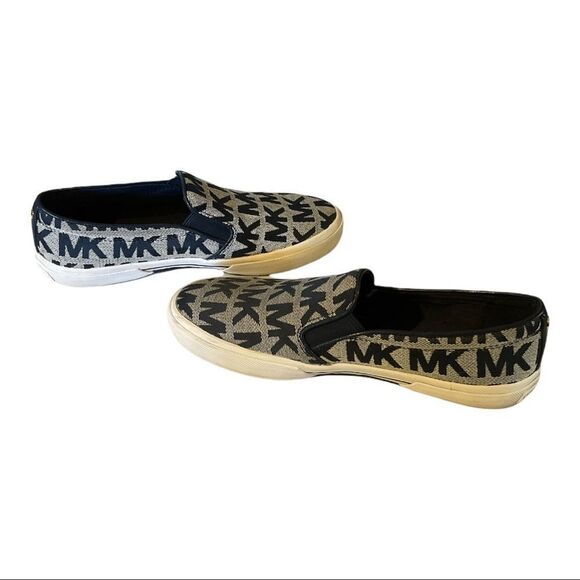Michael Michael Kors Keaton Slip On Signature Logo Sneakers Navy Blue White 6.5 - Picture 4 of 14